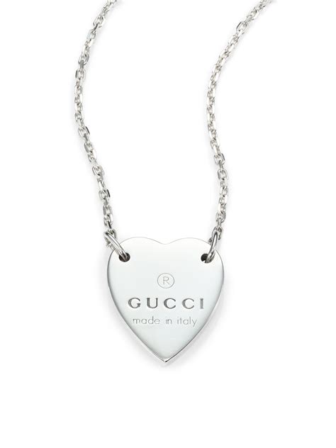 gucci heart pendant necklace free shipping|Gucci silver and onyx necklace.